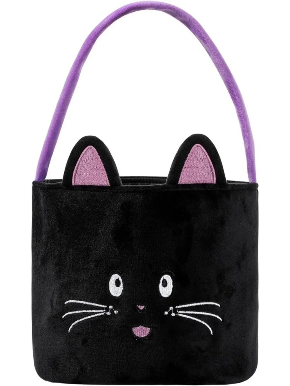 Spooky Halloween Trick or Treat Basket with Black Cat Design - Fun & Festive!